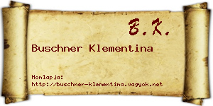Buschner Klementina névjegykártya